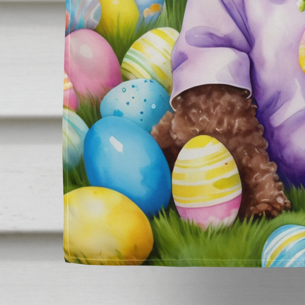 Chocolate Poodle Easter Egg Hunt House Flag