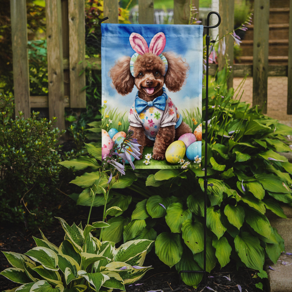 Chocolate Poodle Easter Egg Hunt Garden Flag