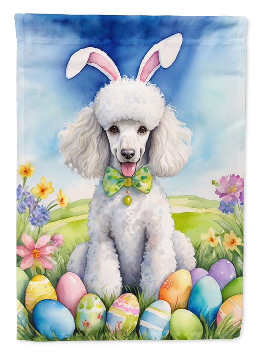 Buy this White Poodle Easter Egg Hunt Garden Flag