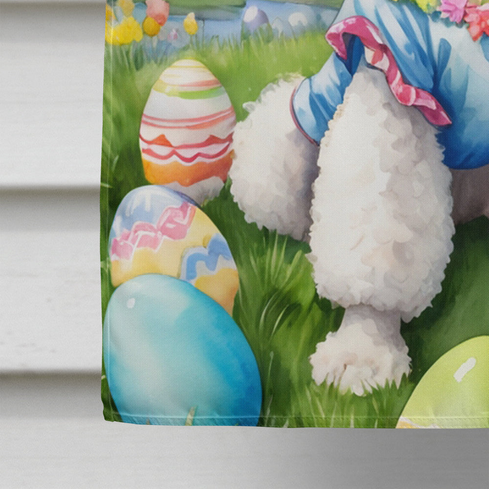 White Poodle Easter Egg Hunt House Flag