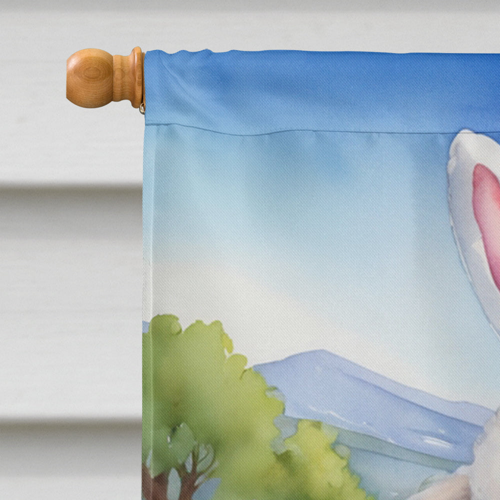 White Poodle Easter Egg Hunt House Flag