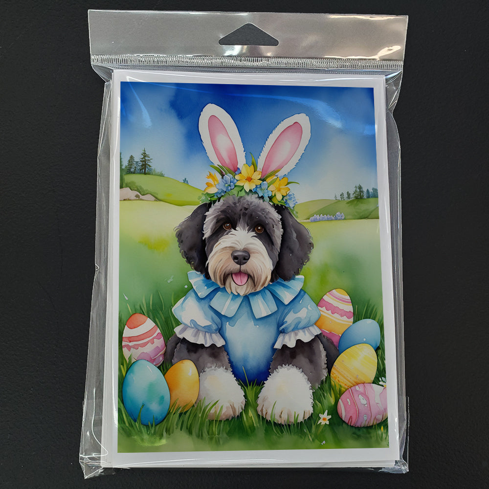 Portuguese Water Dog Easter Egg Hunt Greeting Cards Pack of 8