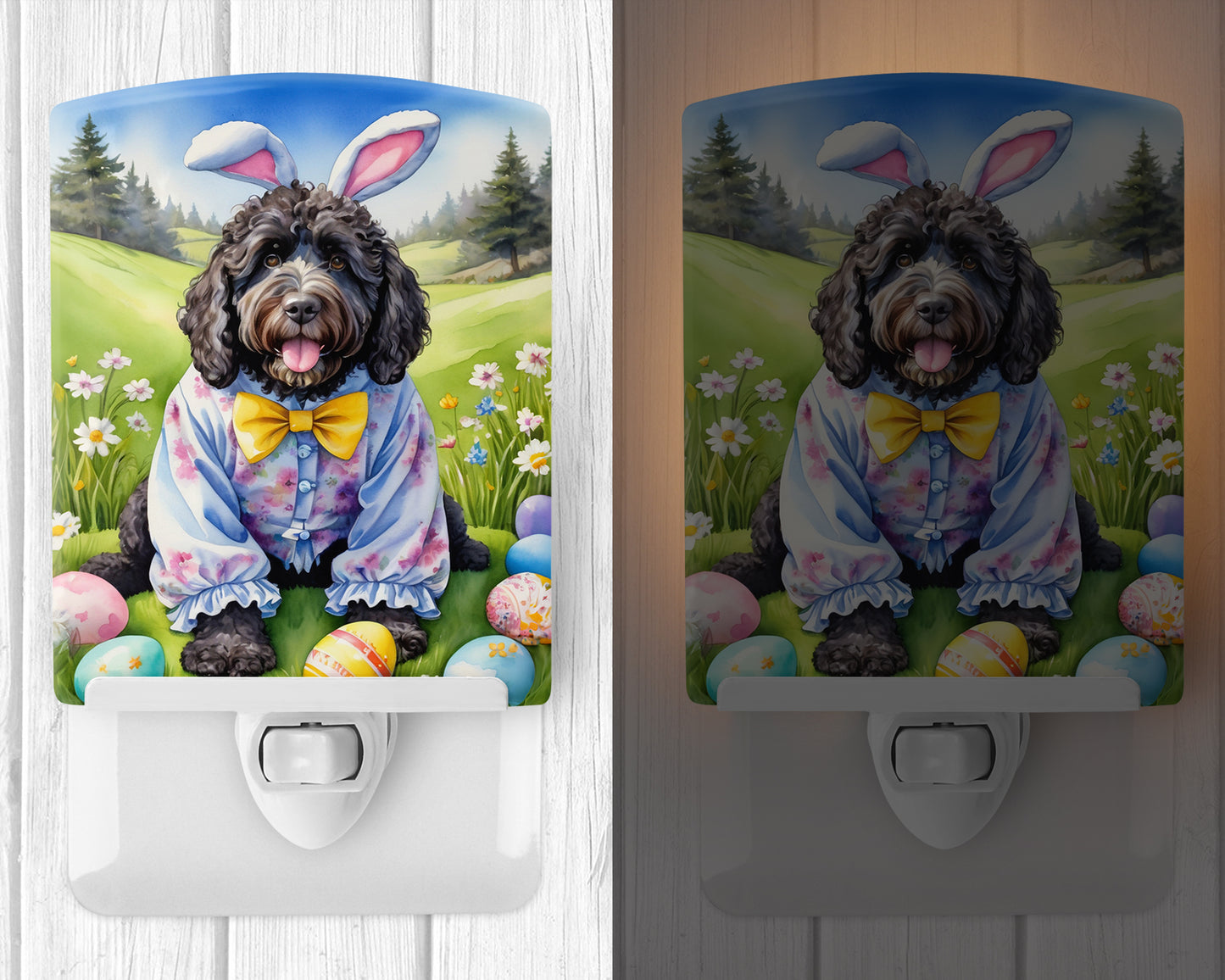 Portuguese Water Dog Easter Egg Hunt Ceramic Night Light