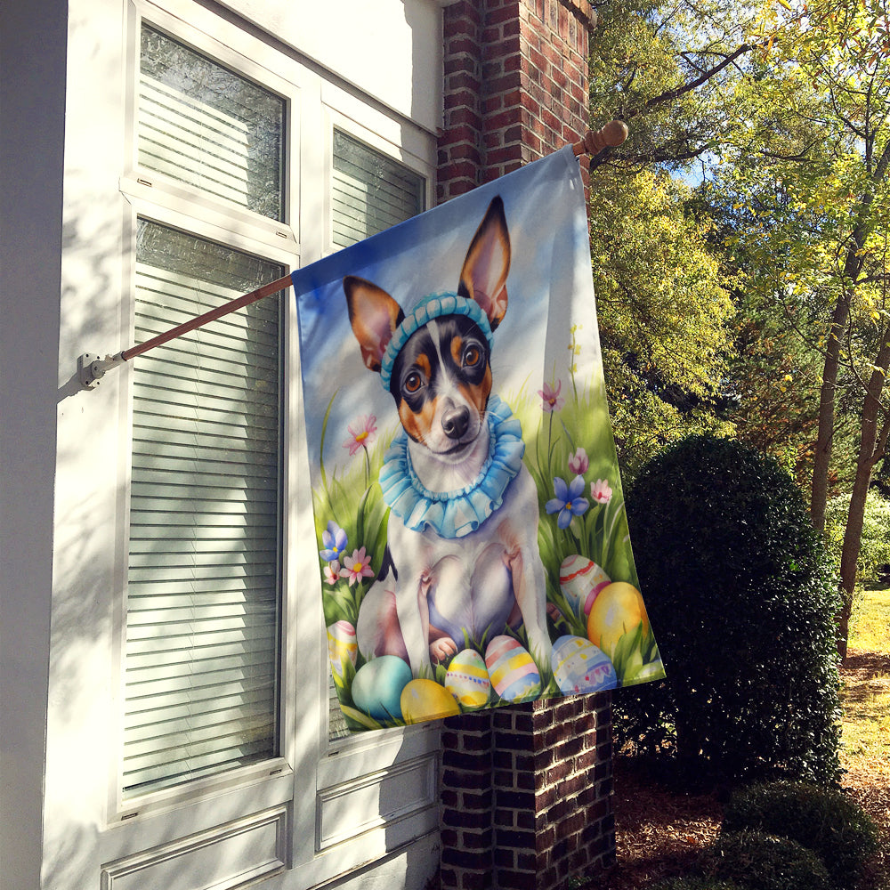 Rat Terrier Easter Egg Hunt House Flag