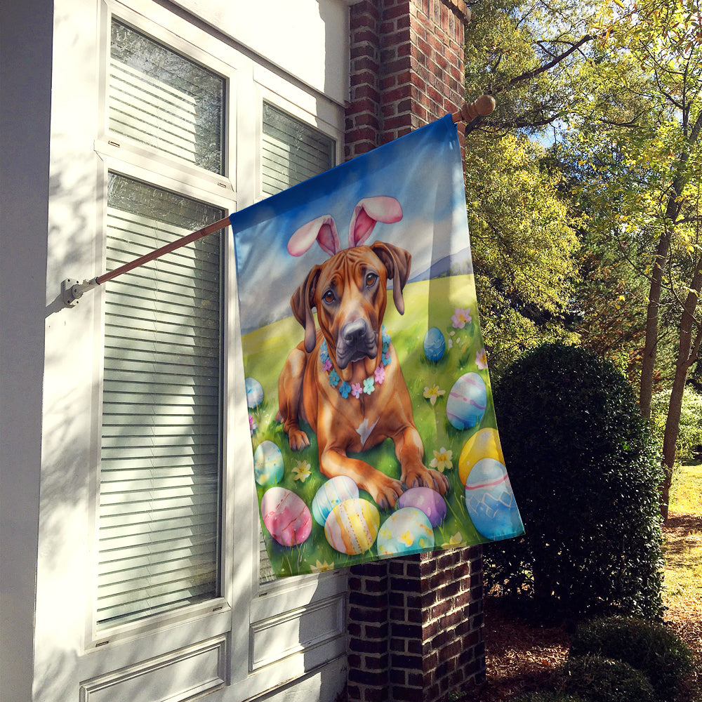 Rhodesian Ridgeback Easter Egg Hunt House Flag