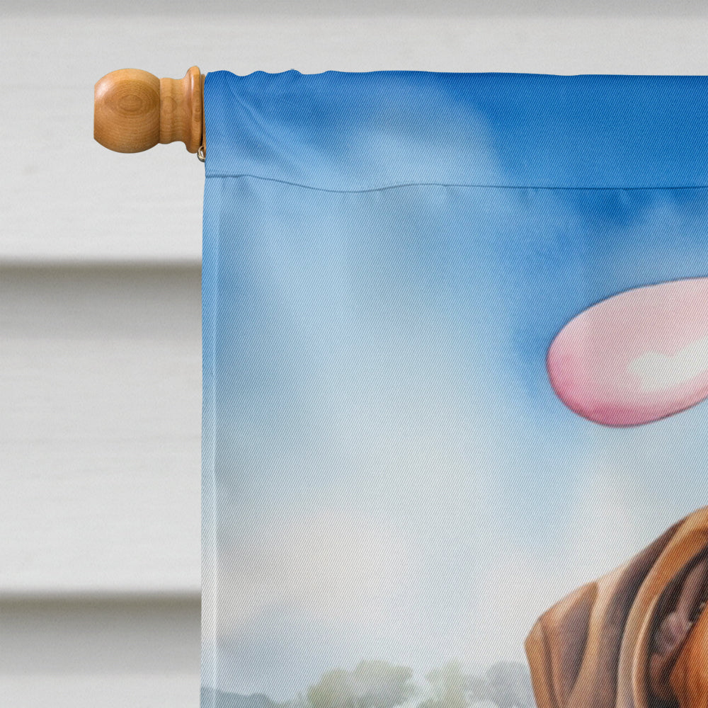 Rhodesian Ridgeback Easter Egg Hunt House Flag