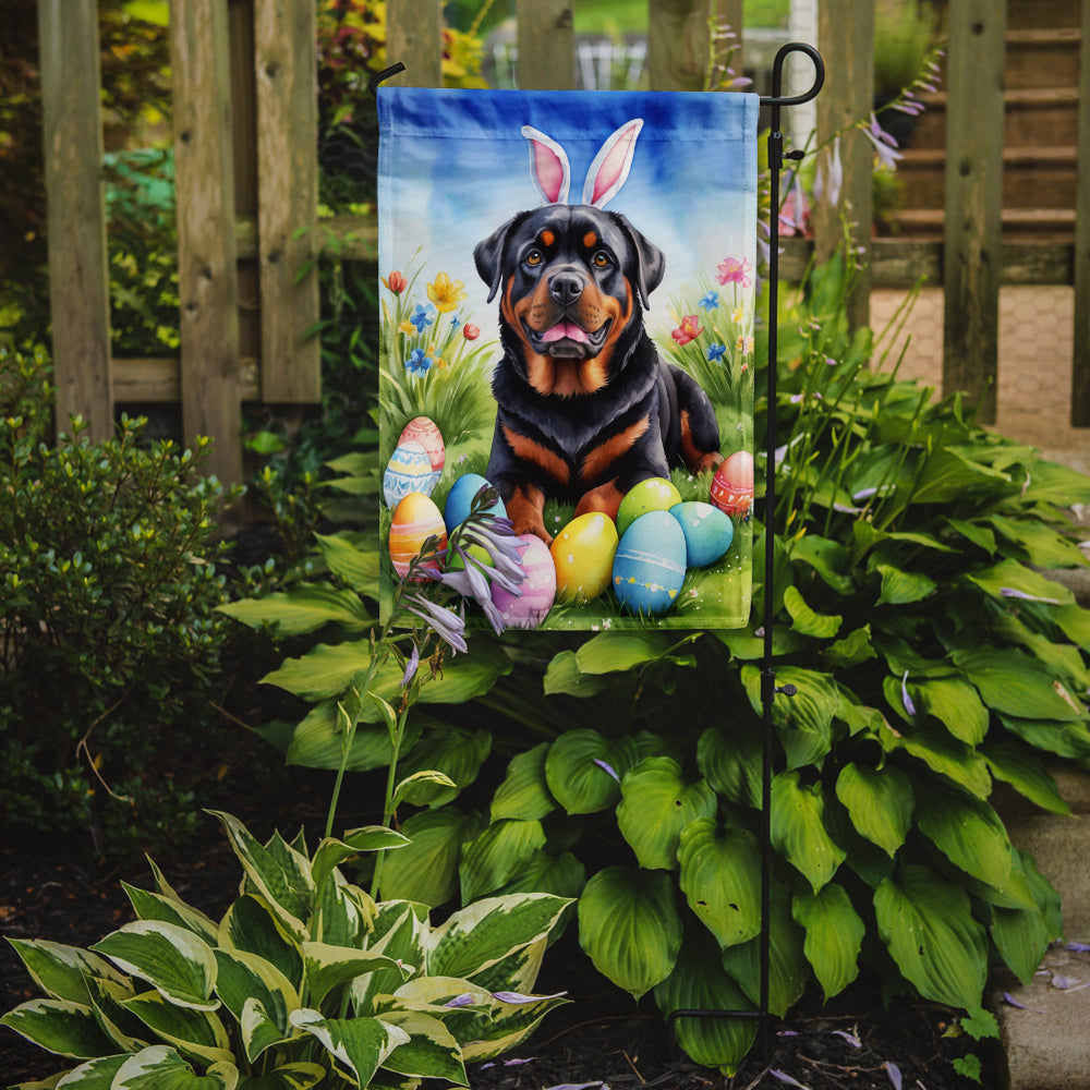 Rottweiler Easter Egg Hunt Garden Flag