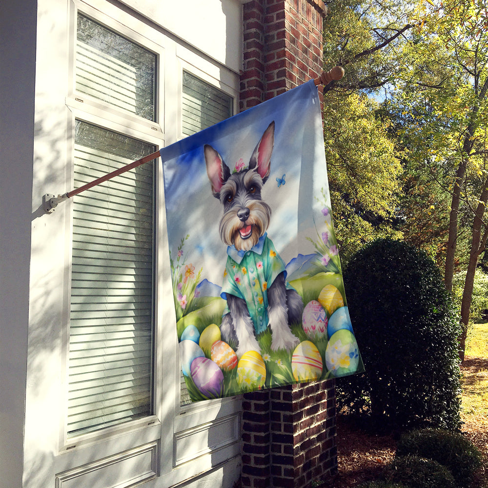 Schnauzer Easter Egg Hunt House Flag