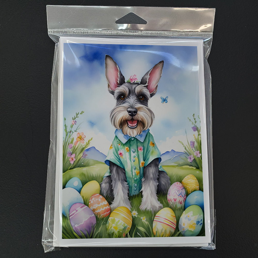 Schnauzer Easter Egg Hunt Greeting Cards Pack of 8