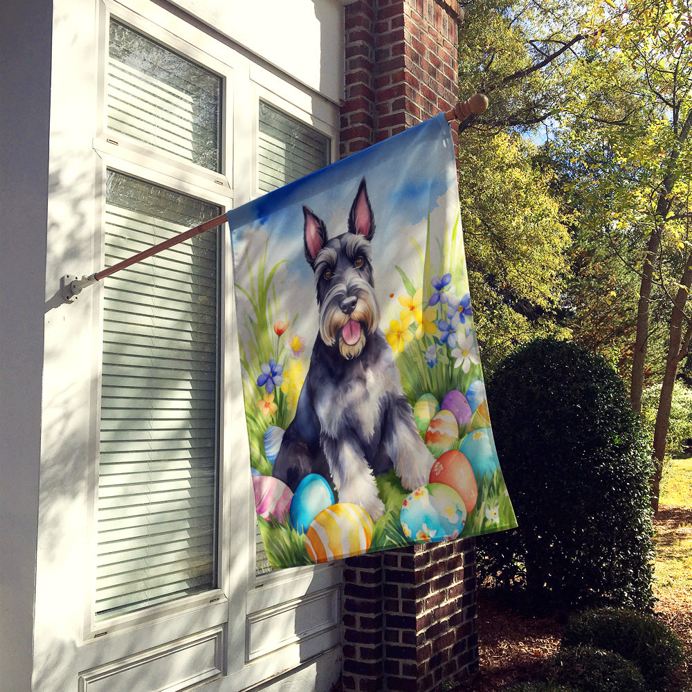 Schnauzer Easter Egg Hunt House Flag