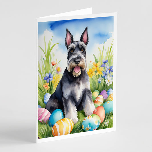 Buy this Schnauzer Easter Egg Hunt Greeting Cards Pack of 8