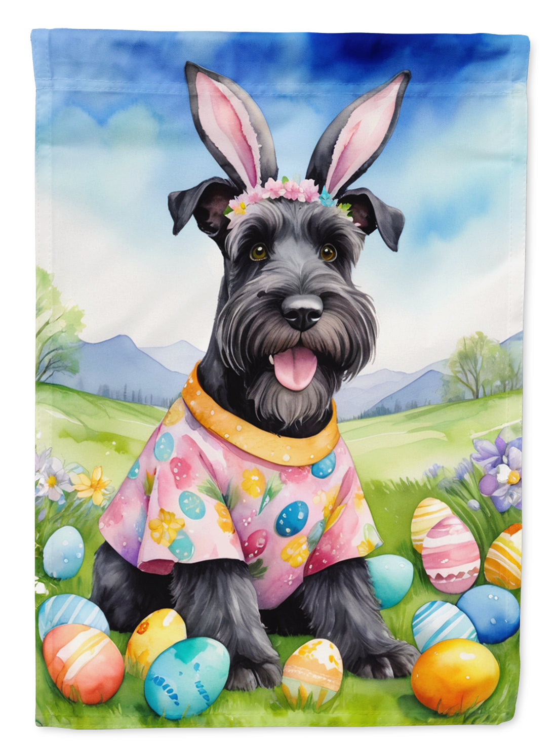 Buy this Schnauzer Easter Egg Hunt House Flag