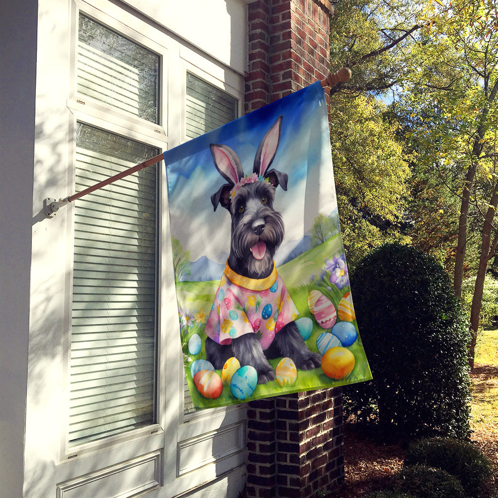 Schnauzer Easter Egg Hunt House Flag