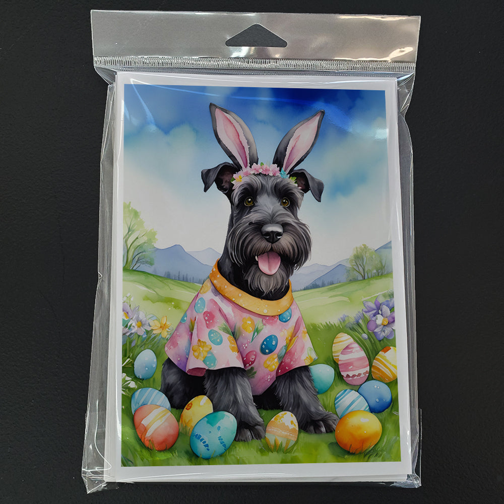 Schnauzer Easter Egg Hunt Greeting Cards Pack of 8