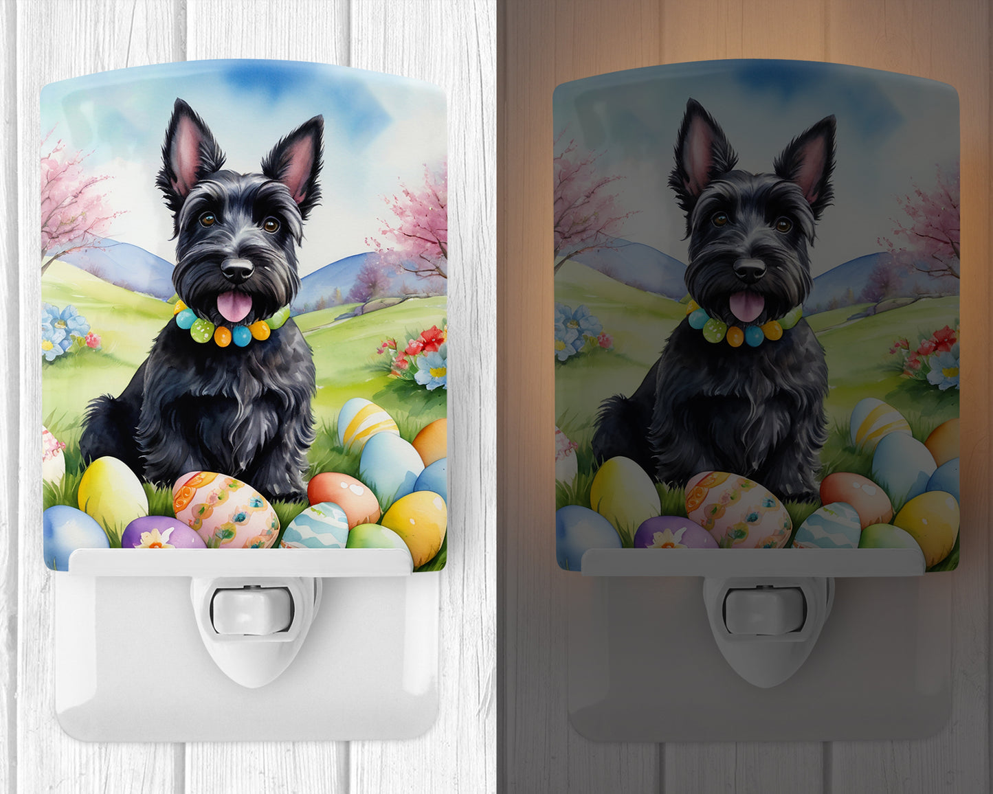 Scottish Terrier Easter Egg Hunt Ceramic Night Light