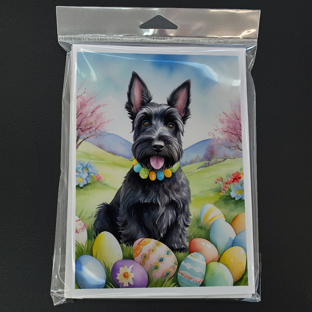 Scottish Terrier Easter Egg Hunt Greeting Cards Pack of 8