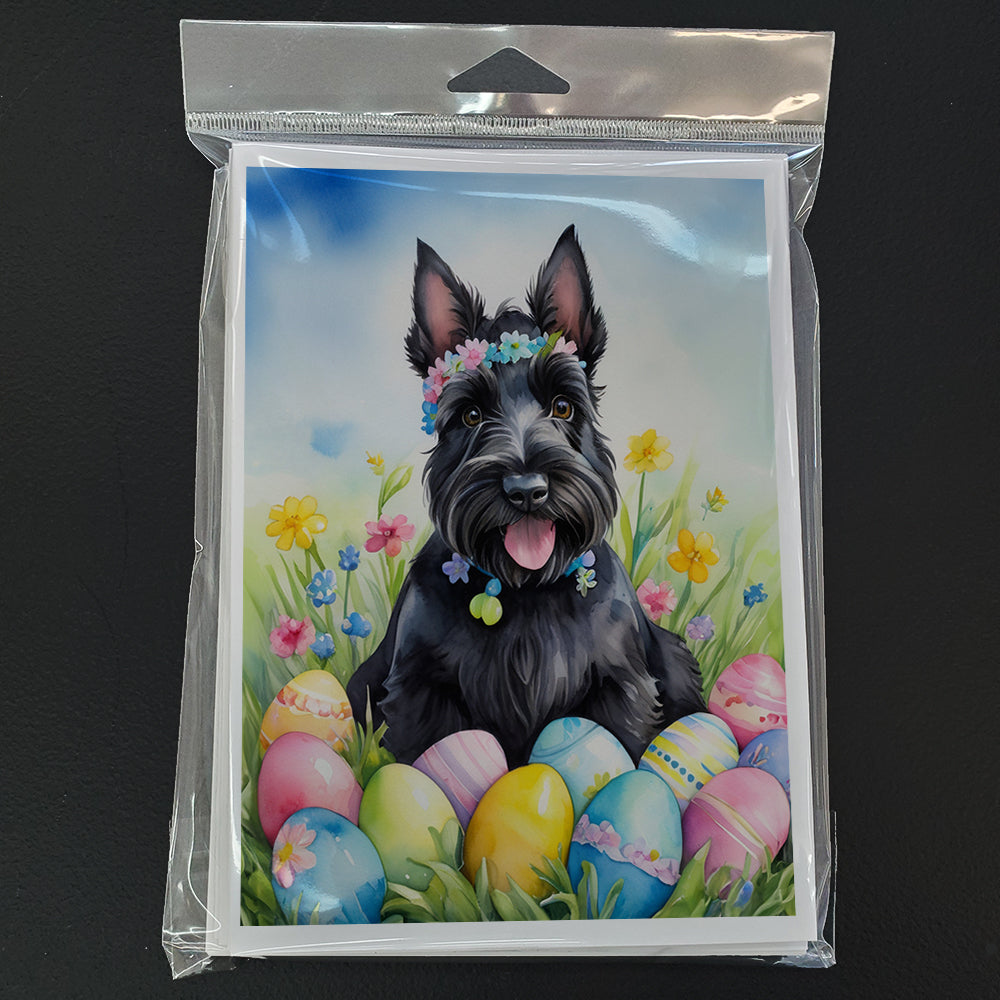 Scottish Terrier Easter Egg Hunt Greeting Cards Pack of 8