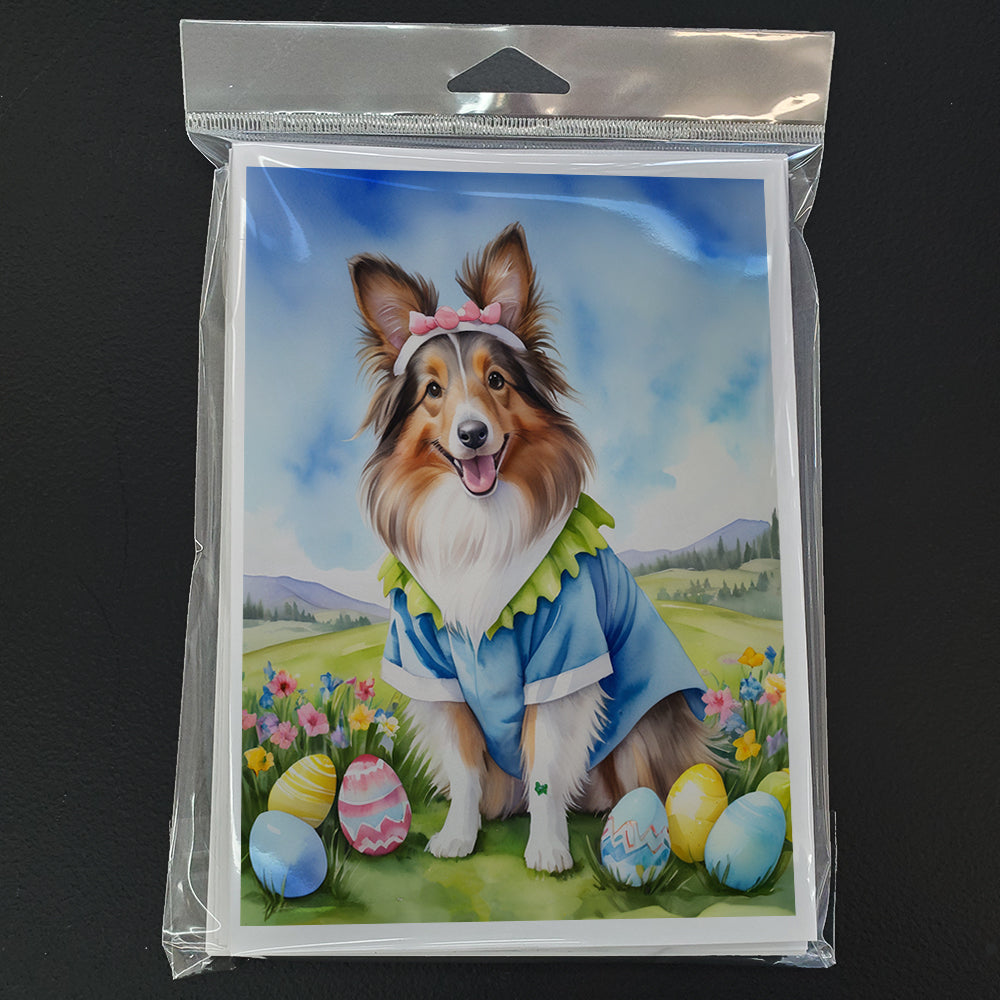 Sheltie Easter Egg Hunt Greeting Cards Pack of 8