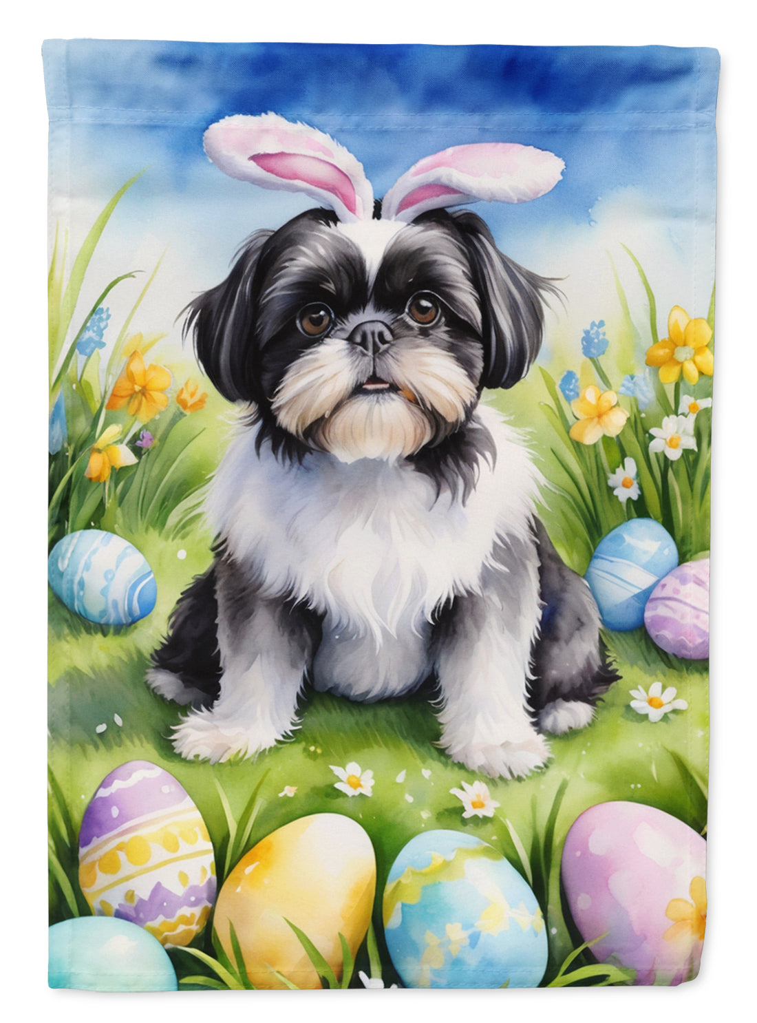 Buy this Shih Tzu Easter Egg Hunt Garden Flag