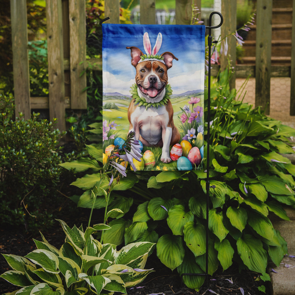 Staffordshire Bull Terrier Easter Egg Hunt Garden Flag