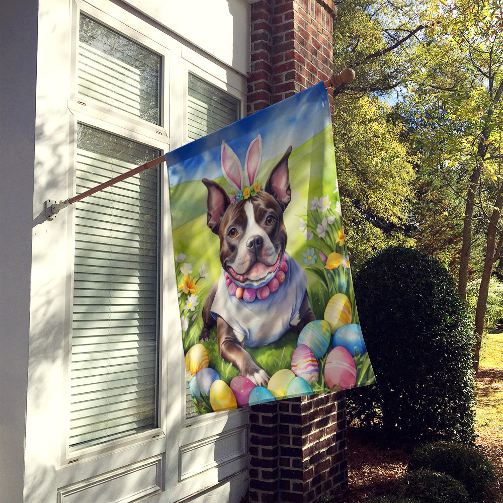 Staffordshire Bull Terrier Easter Egg Hunt House Flag