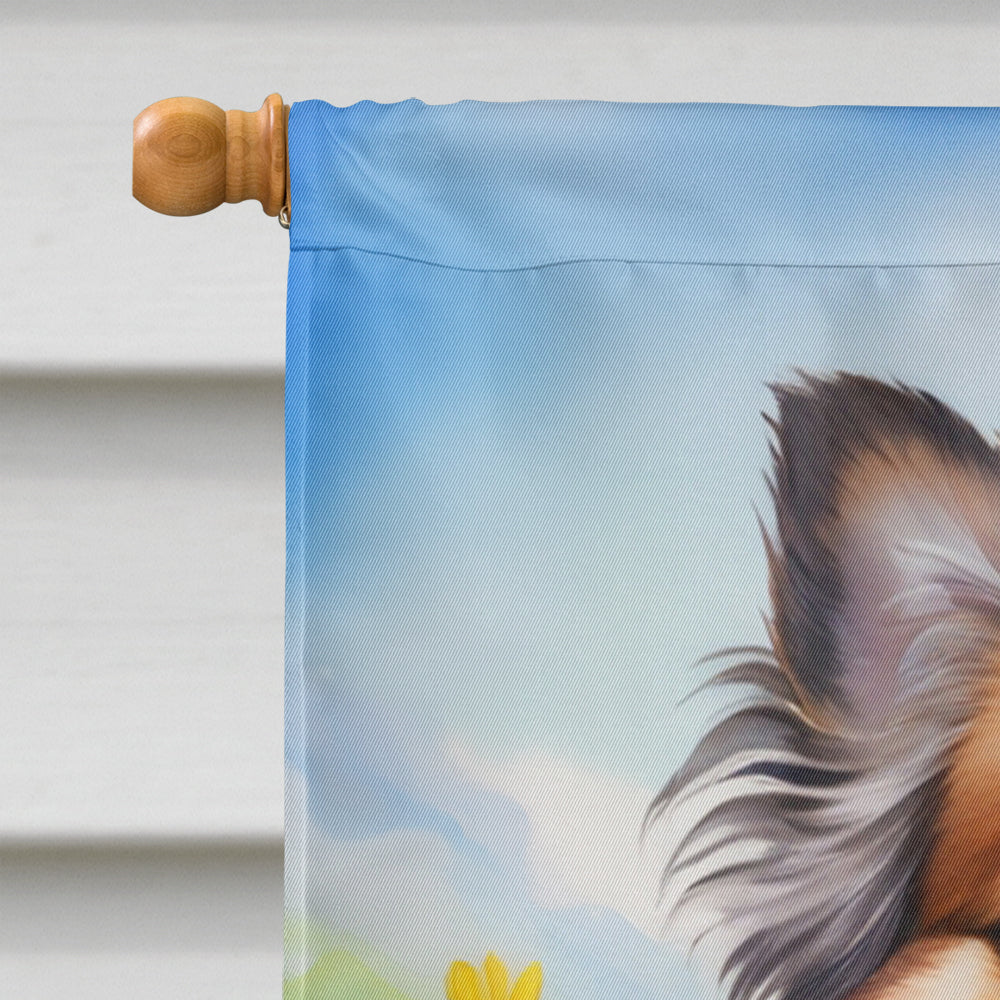 Tibetan Spaniel Easter Egg Hunt House Flag