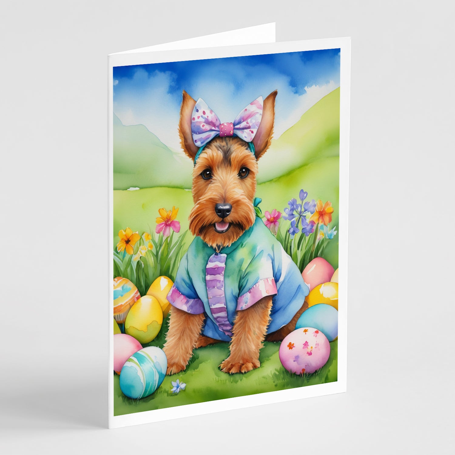 Buy this Welsh Terrier Easter Egg Hunt Greeting Cards Pack of 8