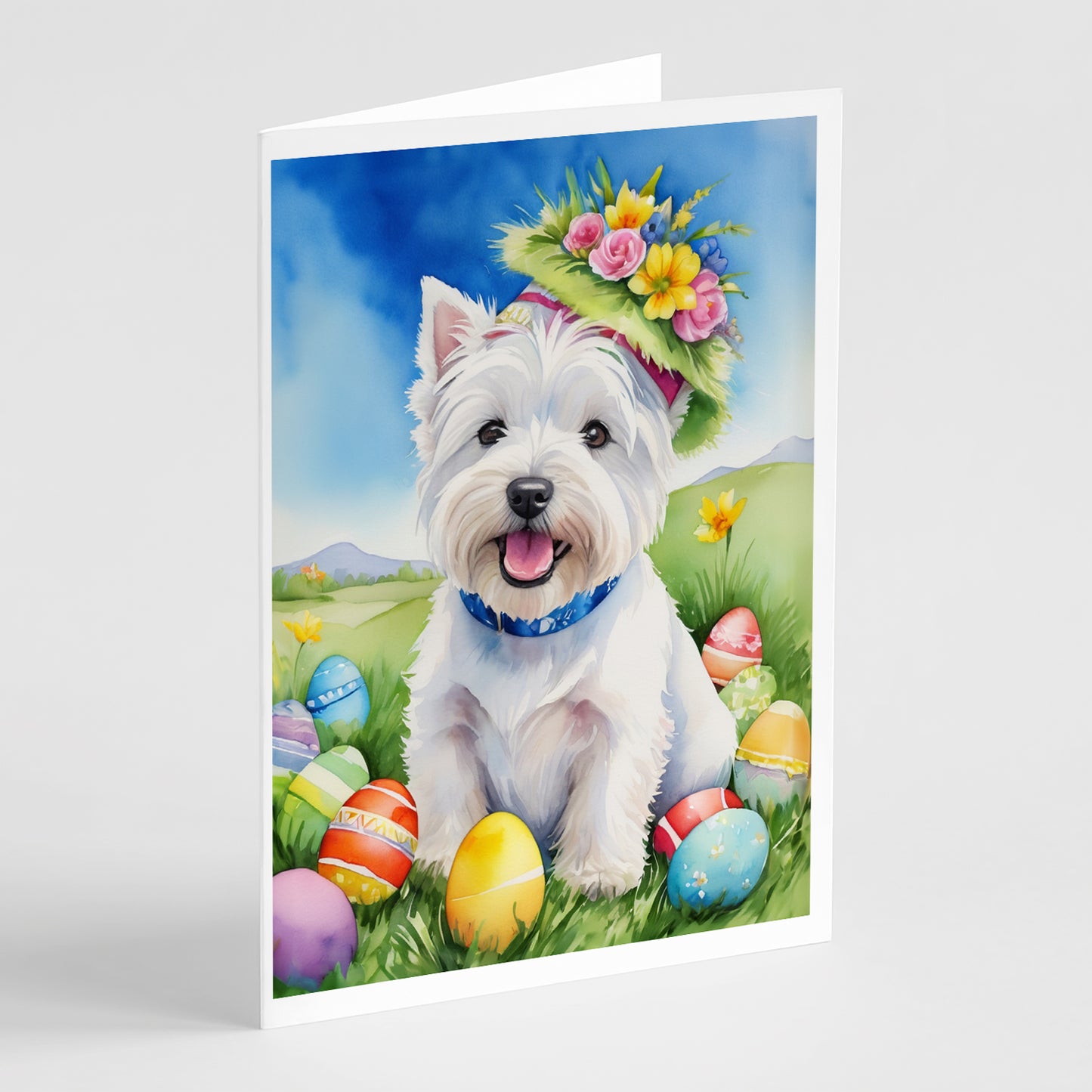 Buy this Westie Easter Egg Hunt Greeting Cards Pack of 8