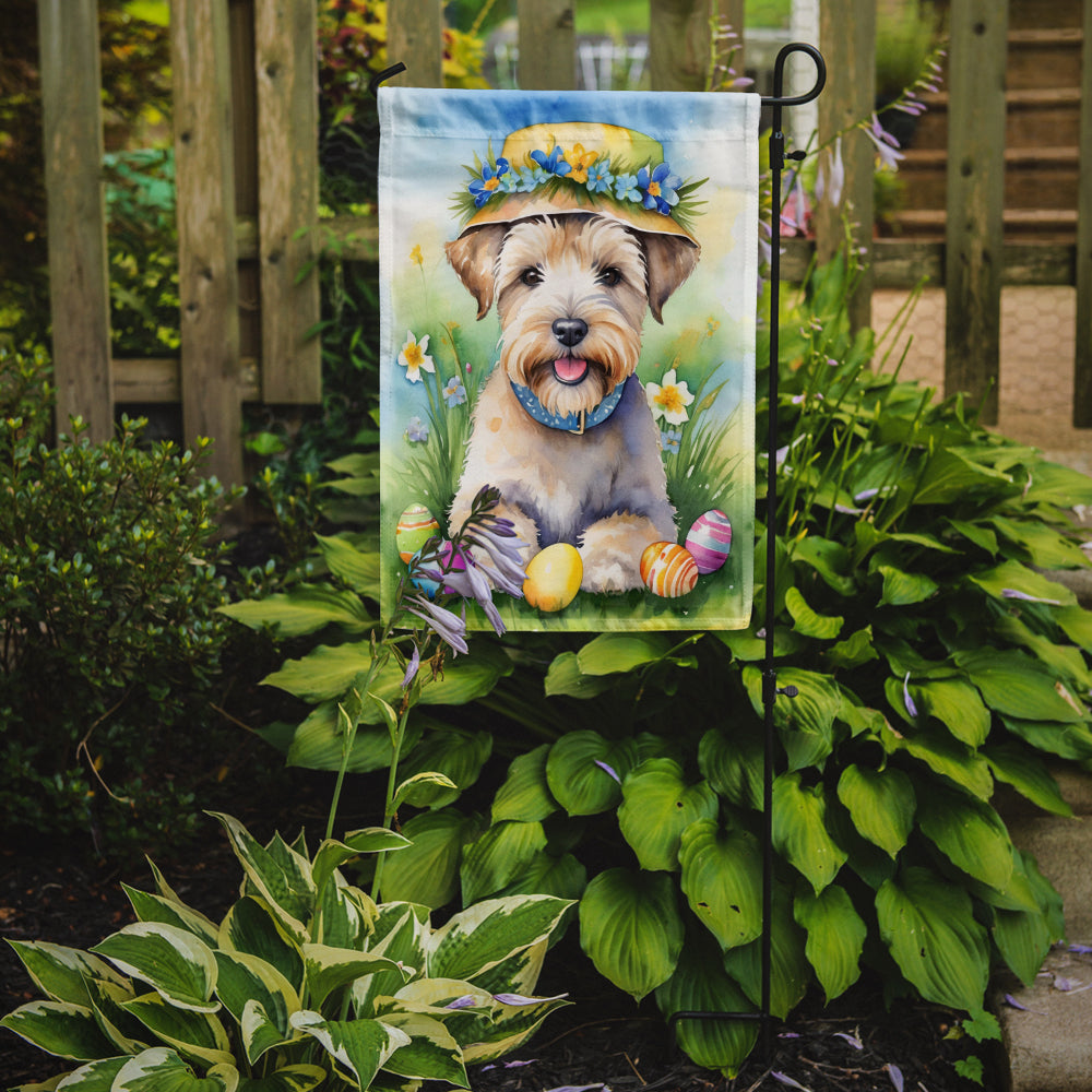 Wheaten Terrier Easter Egg Hunt Garden Flag