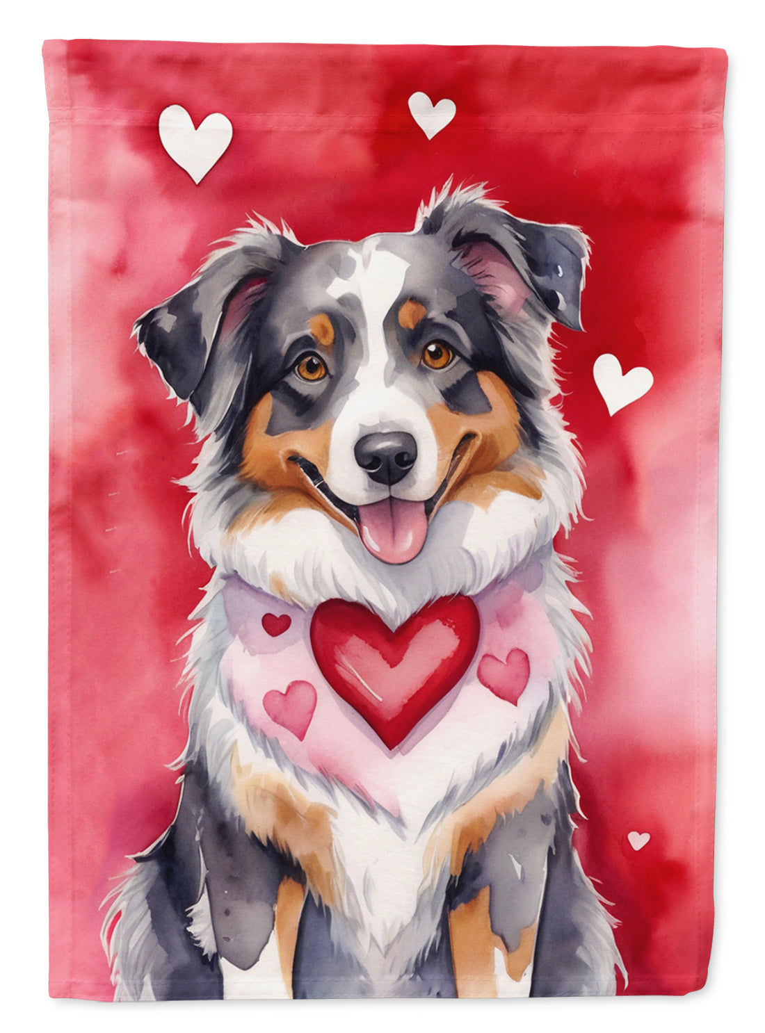 Buy this Australian Shepherd My Valentine House Flag