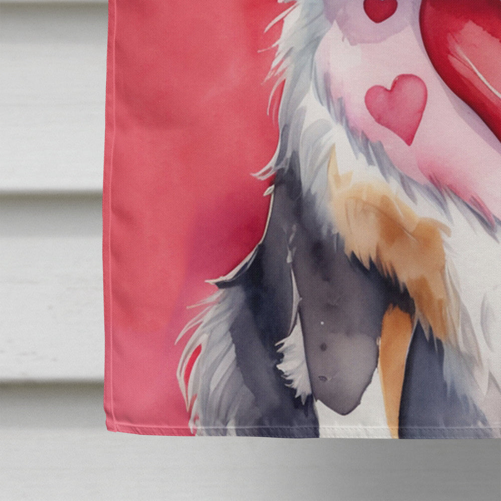 Australian Shepherd My Valentine House Flag