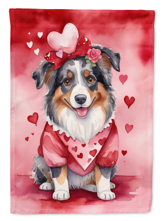 Buy this Australian Shepherd My Valentine House Flag