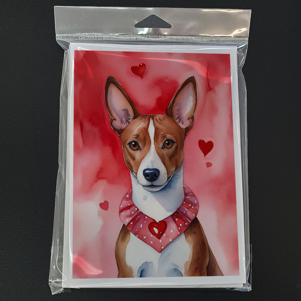 Basenji My Valentine Greeting Cards Pack of 8