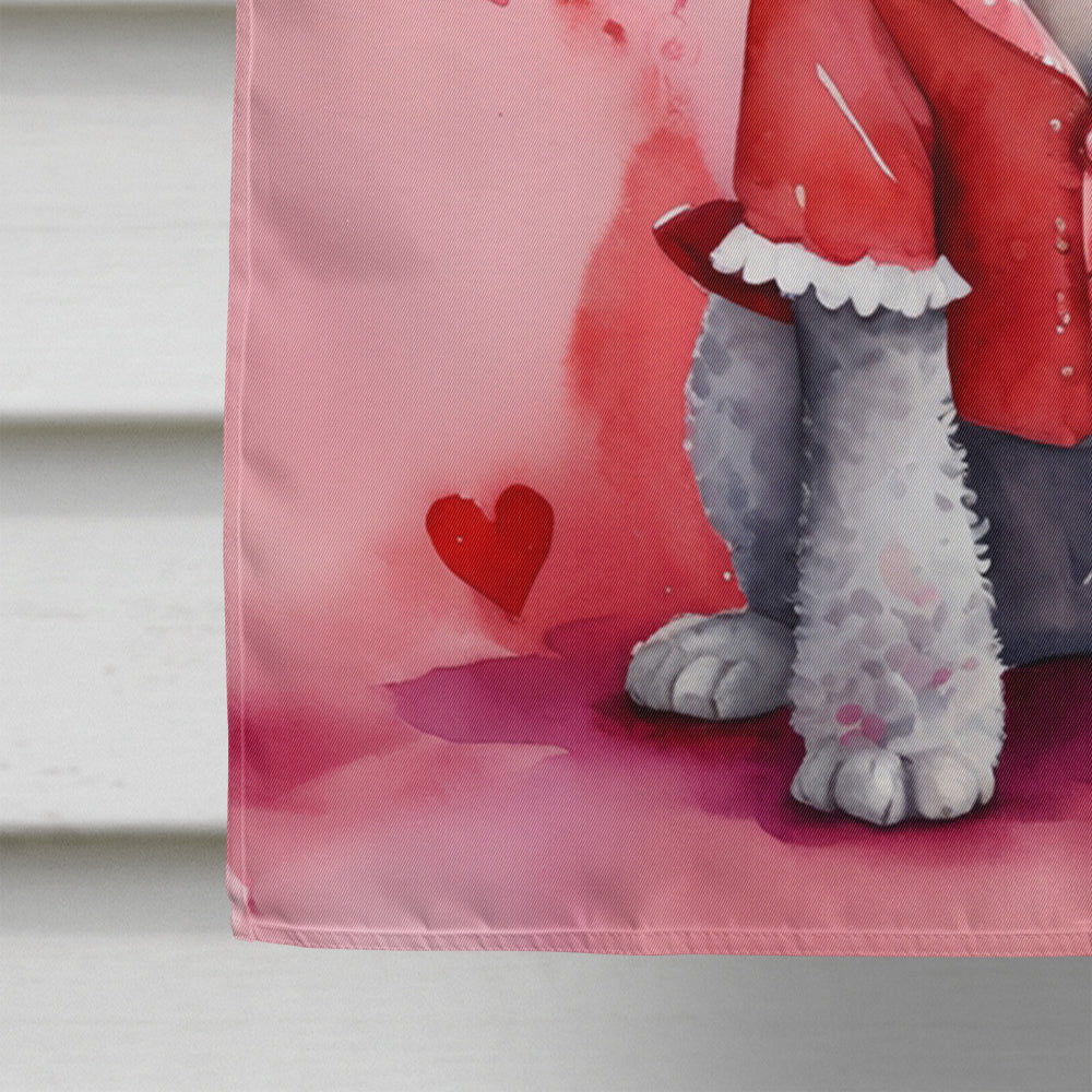 Bedlington Terrier My Valentine House Flag