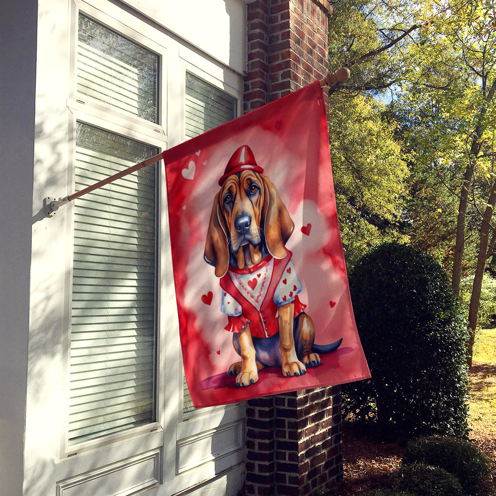 Bloodhound My Valentine House Flag