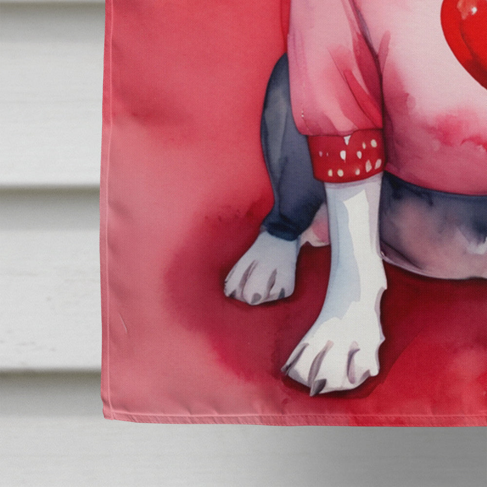 Boston Terrier My Valentine House Flag
