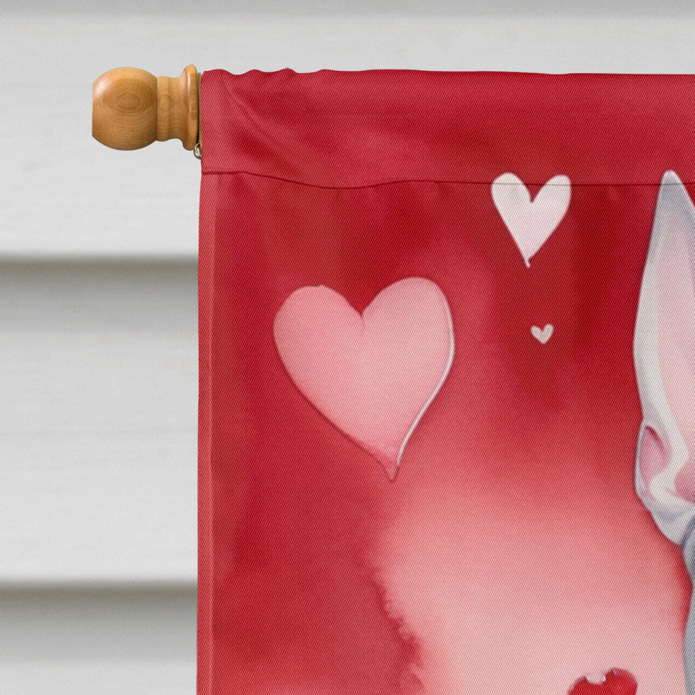 Bull Terrier My Valentine House Flag