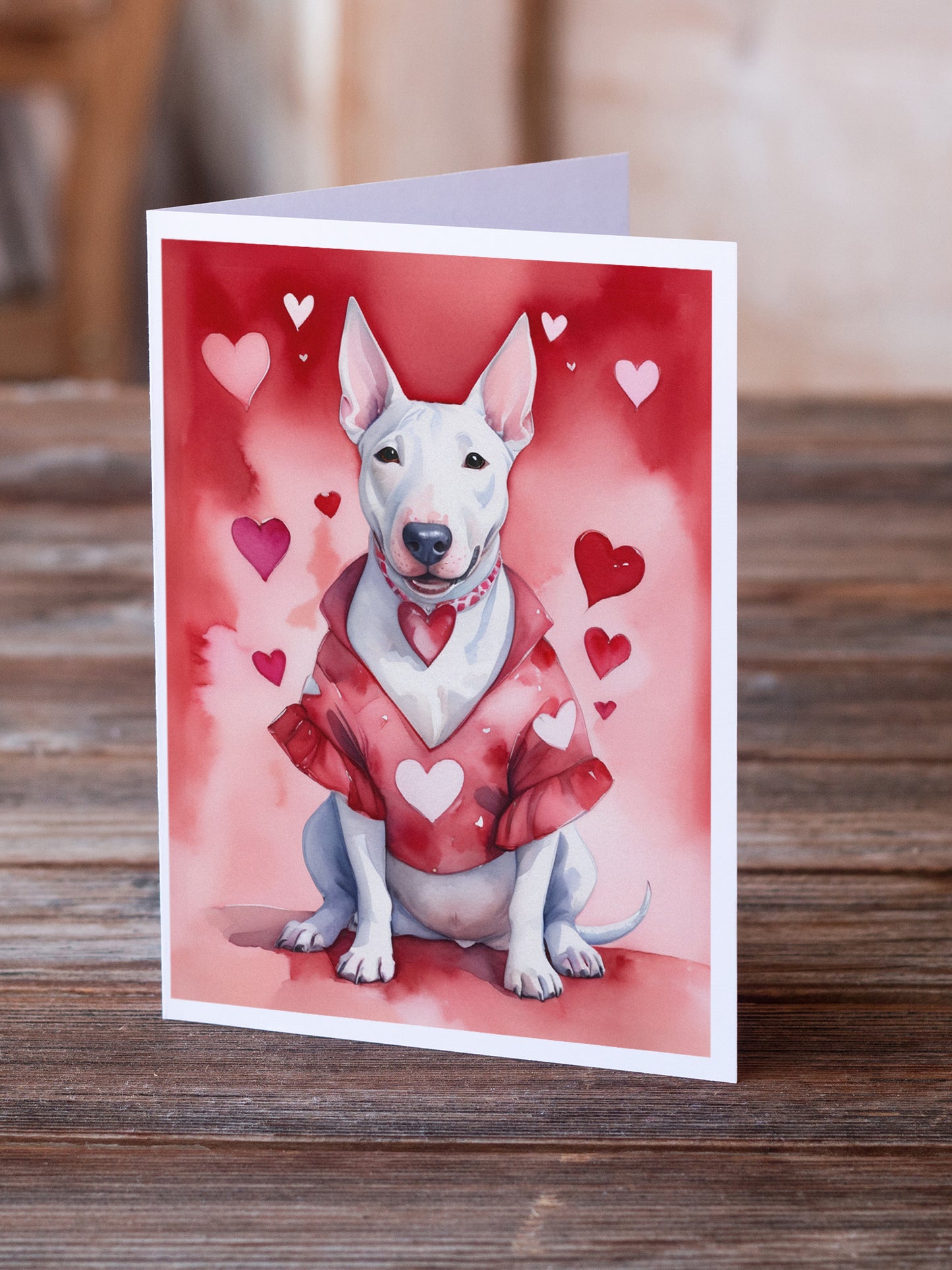 Bull Terrier My Valentine Greeting Cards Pack of 8