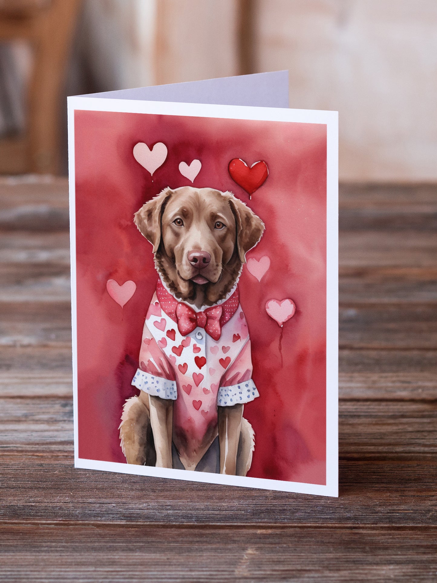 Chesapeake Bay Retriever My Valentine Greeting Cards Pack of 8