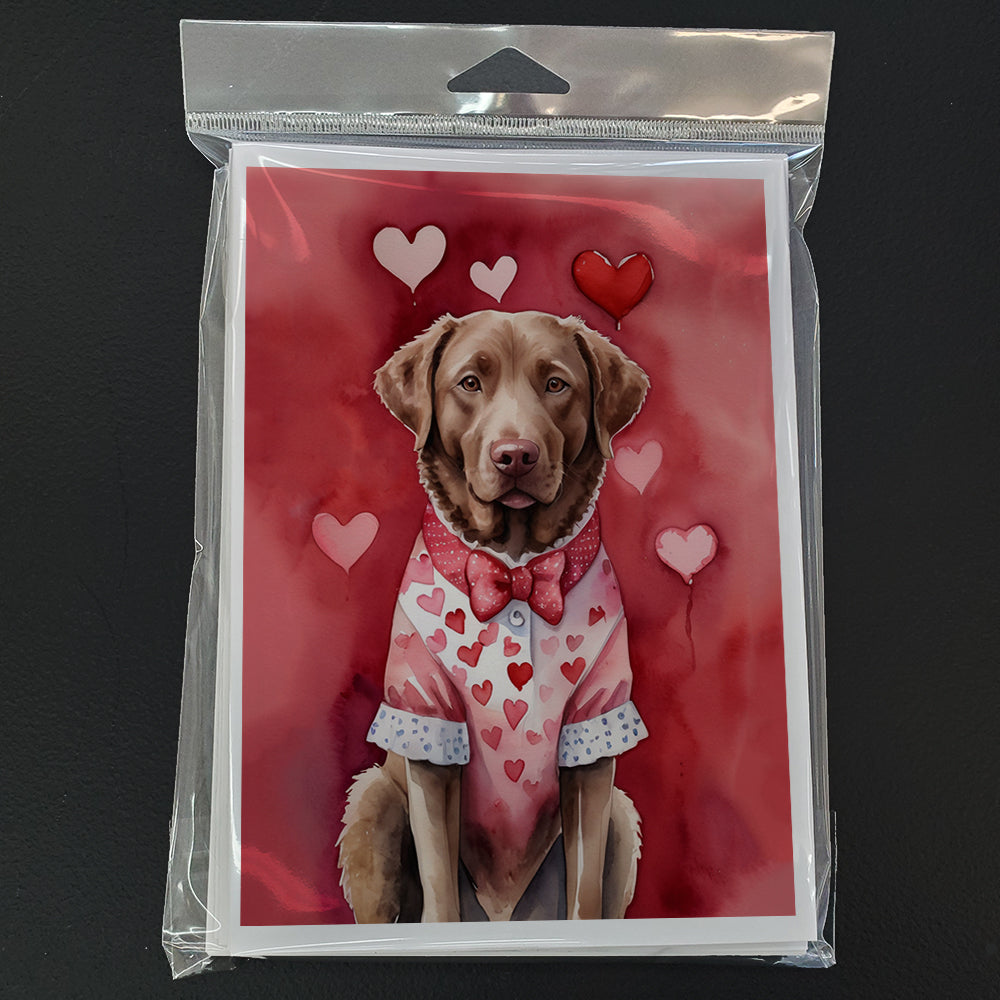 Chesapeake Bay Retriever My Valentine Greeting Cards Pack of 8