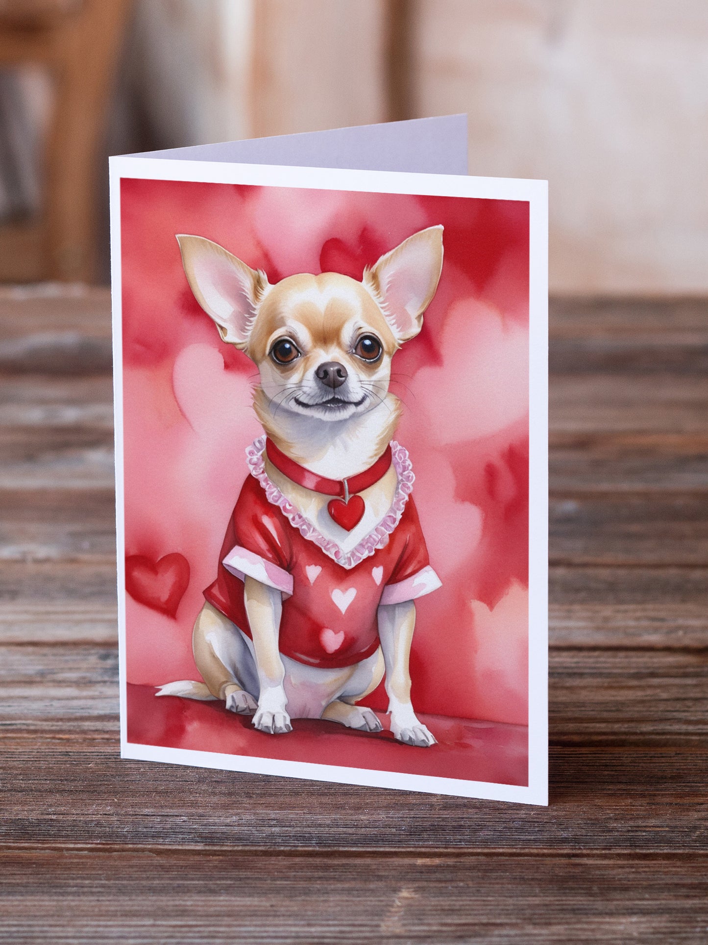 Chihuahua My Valentine Greeting Cards Pack of 8