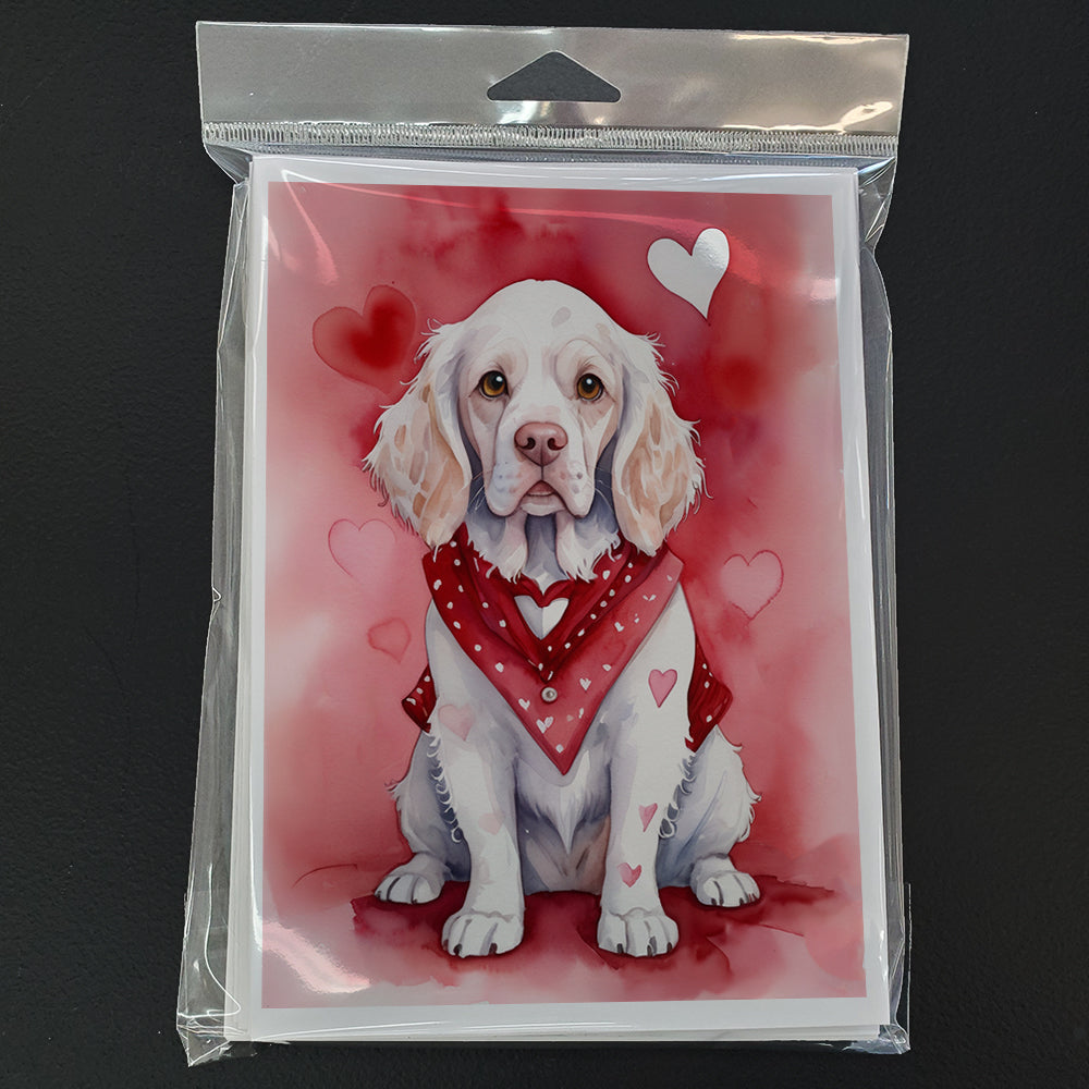 Clumber Spaniel My Valentine Greeting Cards Pack of 8