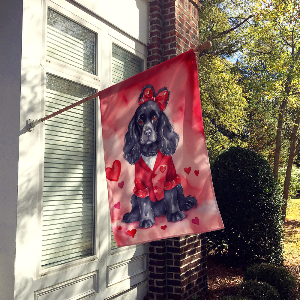 Cocker Spaniel My Valentine House Flag