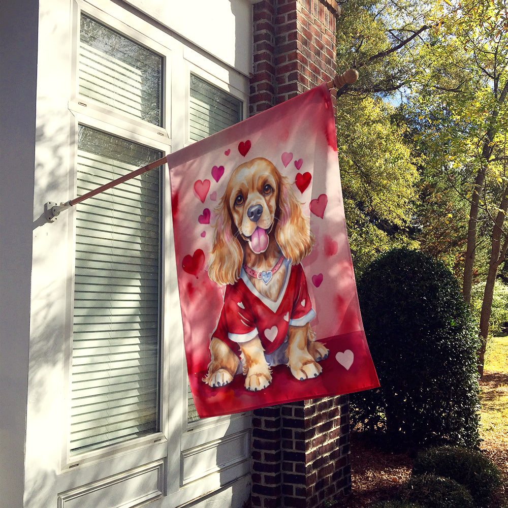 Cocker Spaniel My Valentine House Flag