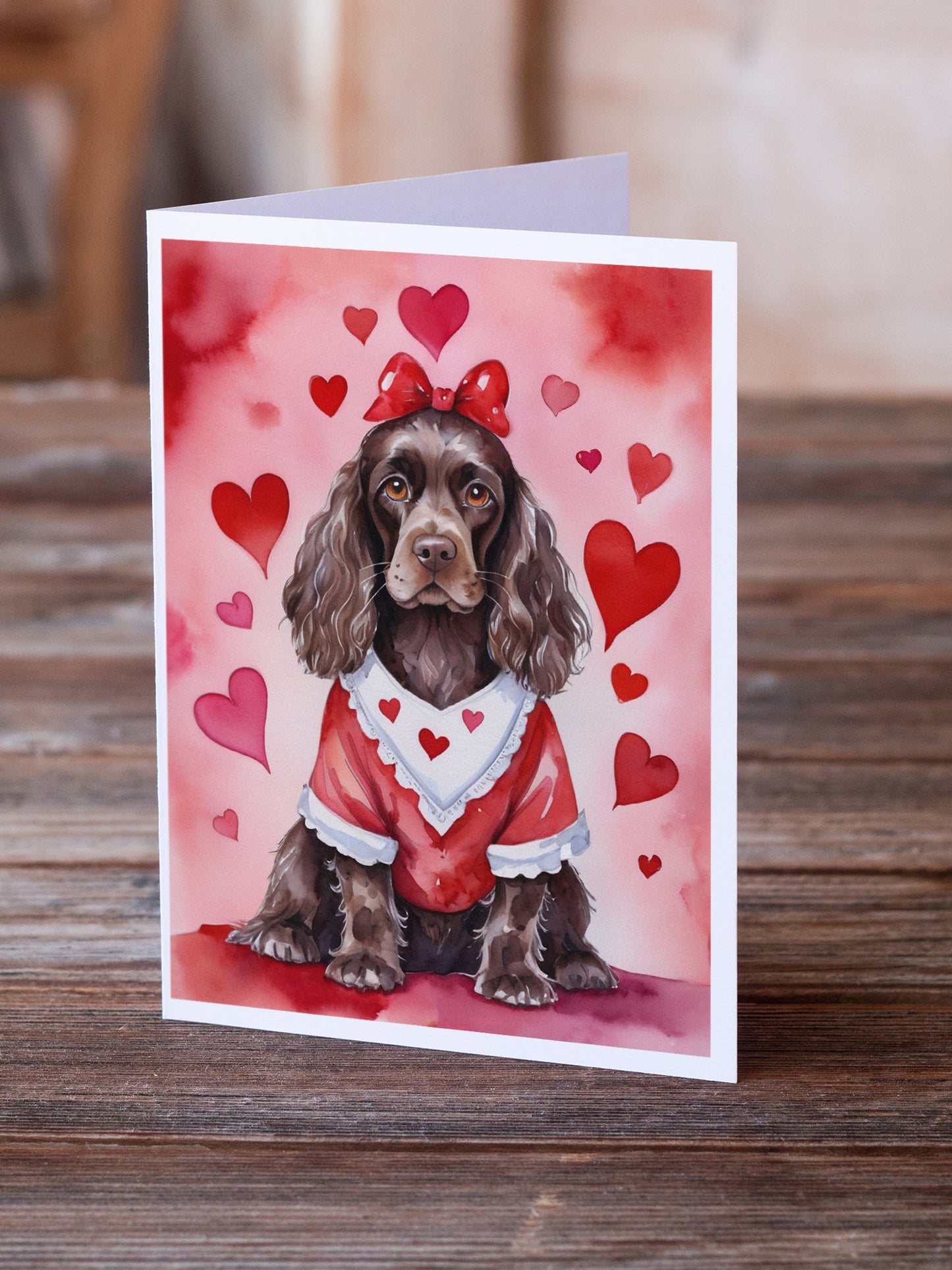 Cocker Spaniel My Valentine Greeting Cards Pack of 8