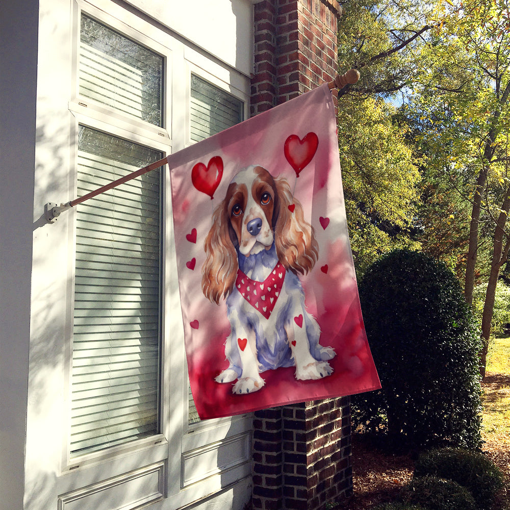 Cocker Spaniel My Valentine House Flag