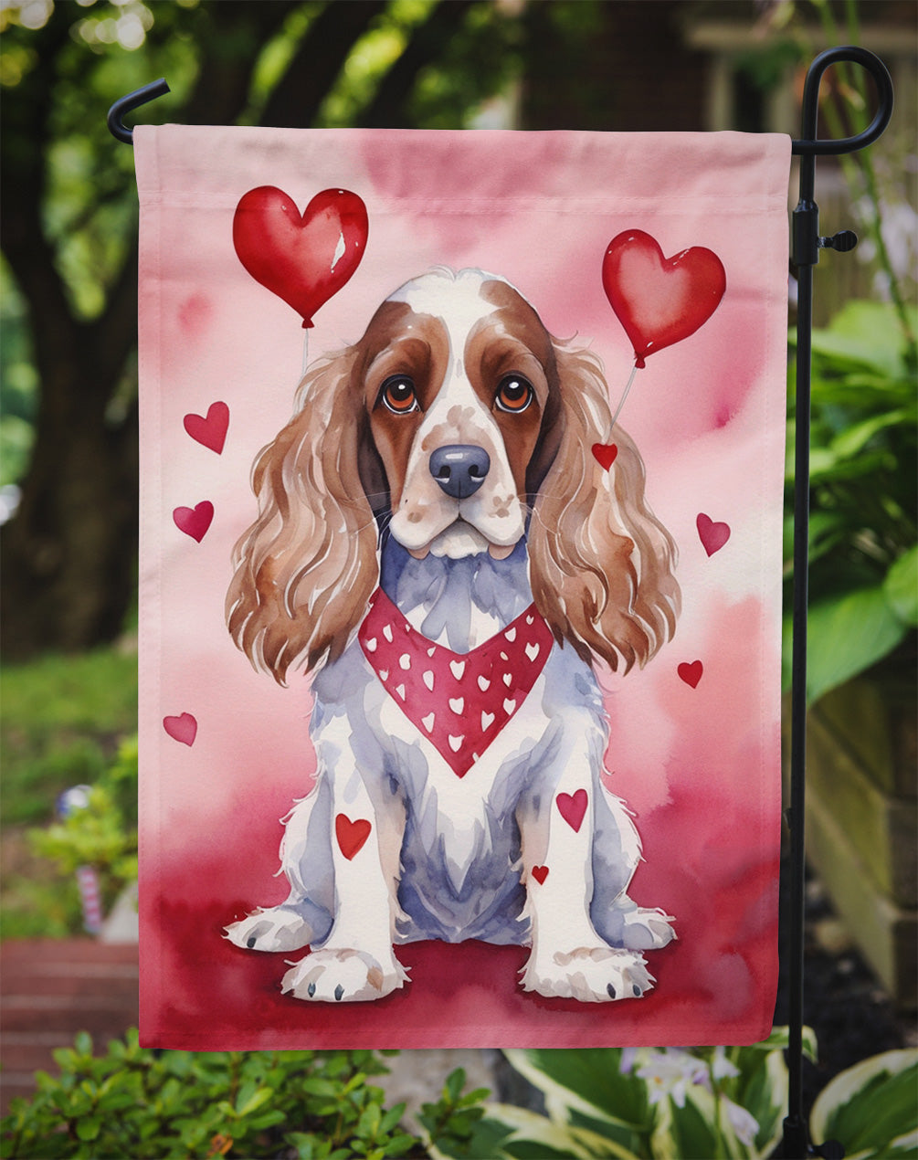 Cocker Spaniel My Valentine Garden Flag