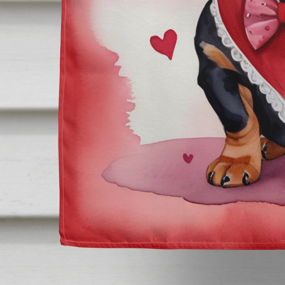 Dachshund My Valentine House Flag