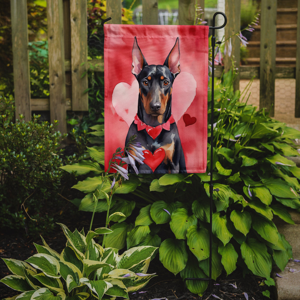 Doberman Pinscher My Valentine Garden Flag