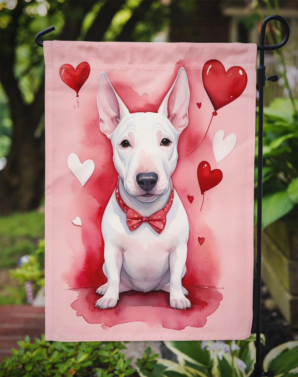 English Bull Terrier My Valentine Garden Flag